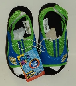Kinder Schwimmen Schule Wasser Sandalen limettengrün & blau einfaches An- und Ausziehen robust Größe M 7/8 - Bild 1 von 1