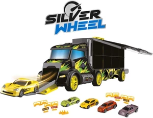 - Silver Wheel, Transporter 50 Shot Line, Camion Con 4 Auto Incluse, Segnali Str - Foto 1 di 12