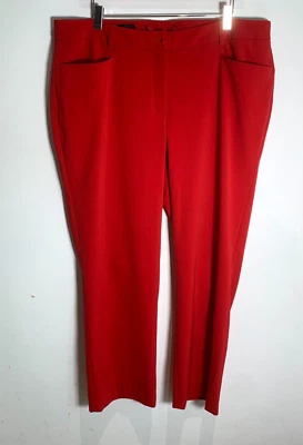 Madeleine red slim tapered trousers UK 20 VGC ankle classic wool blend - image 1 of 4
