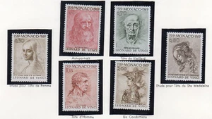 Monaco 1969 Léonard de Vinci portraits Y&T 799 à 804 6 timbres neufs/TE1750 - Imagen 1 de 1
