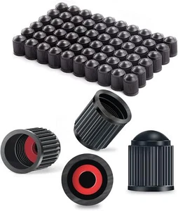 60 PCS -Tire Valve Caps, Plastic Valve Stem Caps with O Rubber Ring - Picture 1 of 6