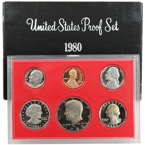 1980-S Proof Set United States US Mint Original Government Packaging Box SBA $ Cover