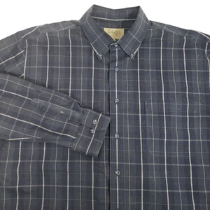 Cabelas Casual Shirt Mens Blue Cotton Plaid Long Sleeve Button Up No Size Tag - Picture 1 of 9