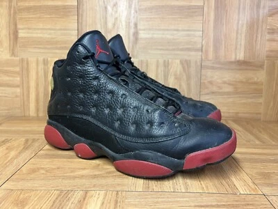 RARO🔥 Talla 12 - Nike Air Jordan 13 Retro Dirty Bred 2014 Negro Rojo Cuero Hombres Foto 1 de 4