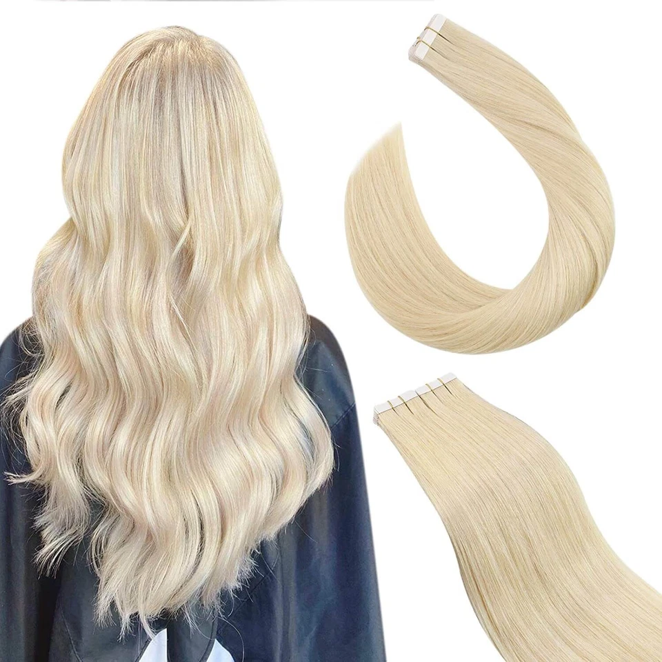 Invisible Tape In Remy Skin Weft 100% Human Hair Extensions THICK 40pc Full Head - Image 1 of 1