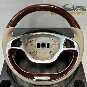 Rosewood Leather Steering Wheel For Mercedes-Benz AMG S AMG Maybach 2014-2017 - Picture 1 of 7