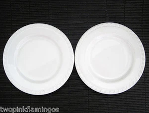 Vintage Set of 2 Walker Jeannette USA China White Restaurant Ware Dessert Plates - Picture 1 of 3
