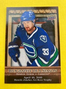 Henrik Sedin 2010-11 Upper Deck Biography of a Season #BOS3 Vancouver Canucks
