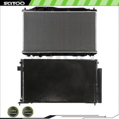 Комплект автомобильного радиатора и конденсатора кондиционера подходит для Honda Civic EX Coupe 2006-2009 2010 2011 годов выпуска - Изображение 1 из 4