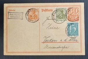 1922 Germany 40pfg Stamped Postcard 4 stamps cd Kottmarsdorf - Picture 1 of 2