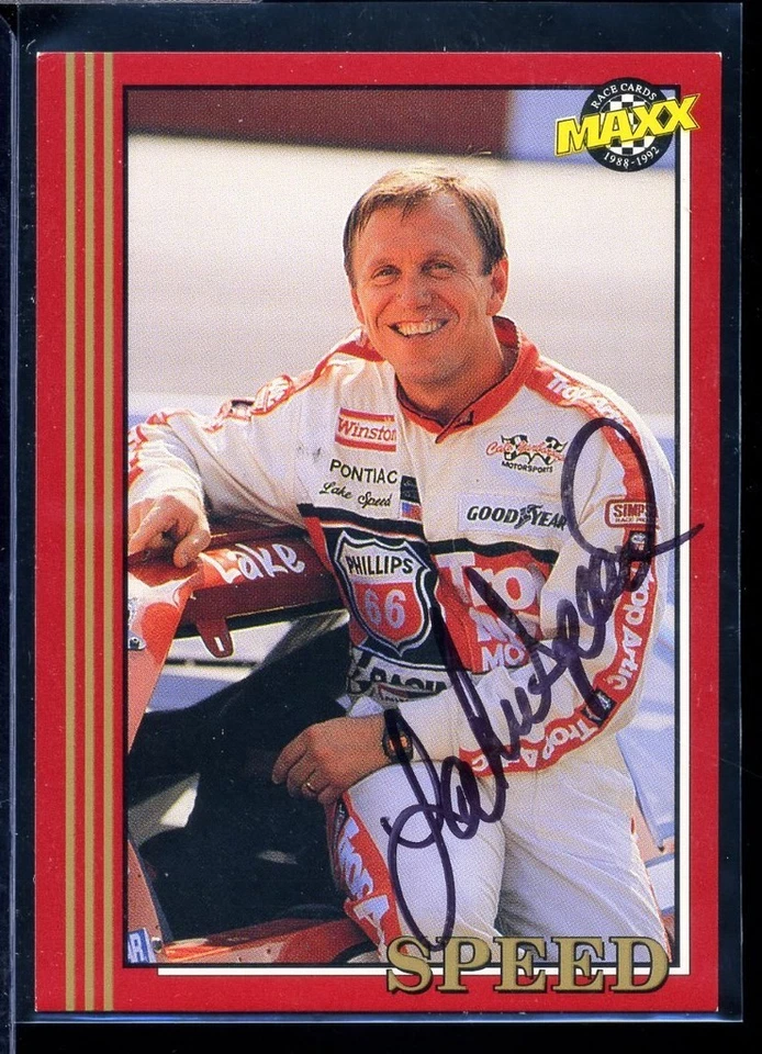 Tarjeta Maxx NASCAR 1992 1992 autografiada firmada por Lake Speed #83 Foto 1 de 1