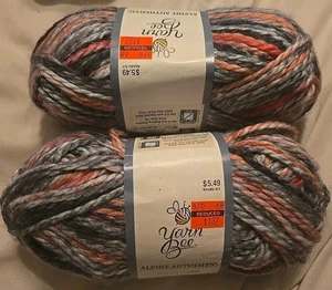 Lot of 2 Yarn Bee Alpine Authentic - Pink/Grey - Picture 1 of 2