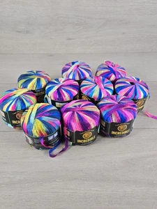 Lot Of 10 Lion Brand Incredible Ribbon Yarn (7)-Carnival 205 & (3)-Rainbow 201 - Picture 1 of 7