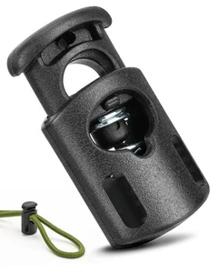 Cerradura de cable de 12 piezas, cerraduras de cable para cordones, tope de palanca de resorte de plástico negro... - Imagen 1 de 7