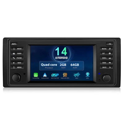 7 Android 14 Autoradio GPS Navi 2GB+64GB Wireless CarPlay für BMW E39 E53 X5 SWC - Bild 1 von 4