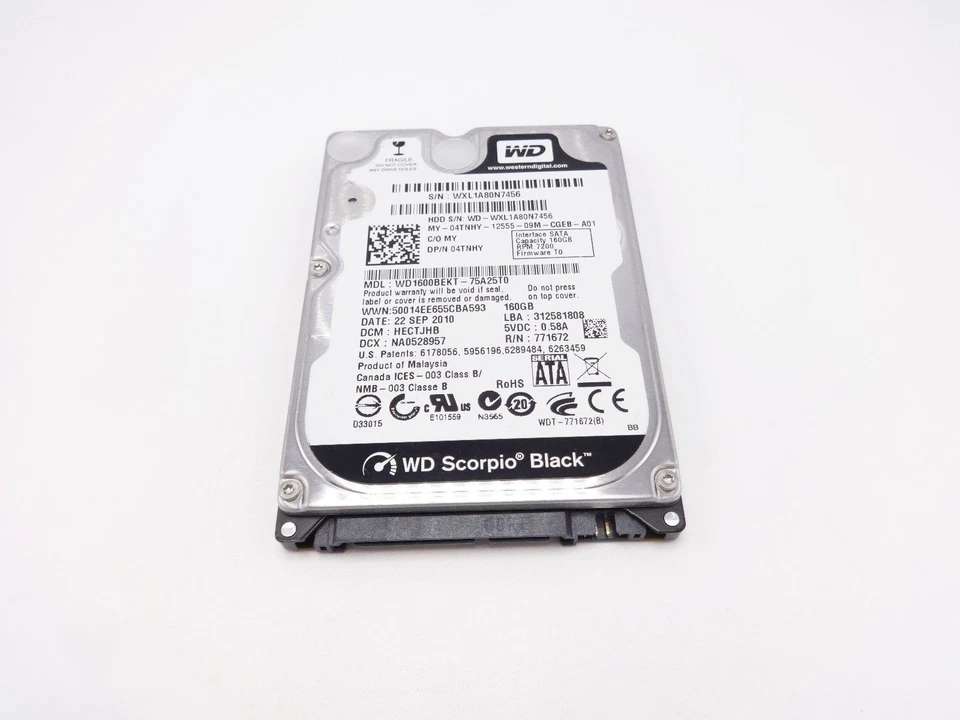 Dell 4TNHY 160GB 7.2k 2.5" SATA SCORPIO Black Hard Drive - Image 1 of 1