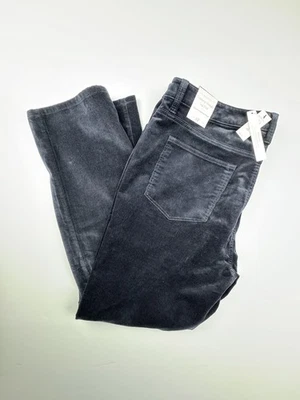 Pantalones de mezclilla Talbots impecables de cinco bolsillos con curvas de terciopelo azul marino 16P NUEVO Foto 1 de 4