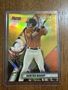 Hunter Bishop 2019 Bowman's Best Top Prospects Rookie Gold Refractor #d /50 - Picture 1 of 3