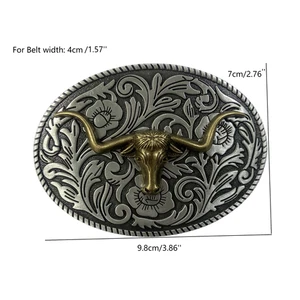 Longhorn Bull Gürtelschnalle für Herren - Western Rodeo Cowboy große Gürtelschnallen - Bild 1 von 5