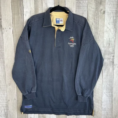Vintage Line 7 Rugby Long Sleeve Polo Shirt 2000 Sydney Olympics Navy Size L - Image 1 of 4
