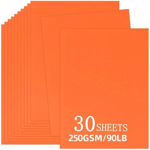 30 Blatt orangefarbener Karton 8,5 x 11, 250 g/m²/90 Pfund schwerer Einband Cardstock - Bild 1 von 7