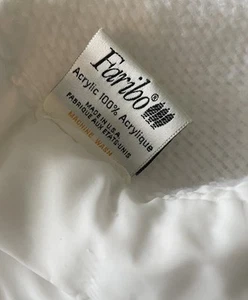 Coperta termica acrilica vintage Faribo bordo nylon bianco - Foto 1 di 4