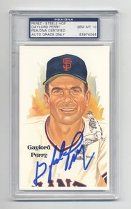 SUPERB GAYLORD PERRY AUTOGRAPHED  PEREZ STEELE POST CARD - PSA/DNA GEM MINT 10 - Picture 1 of 1
