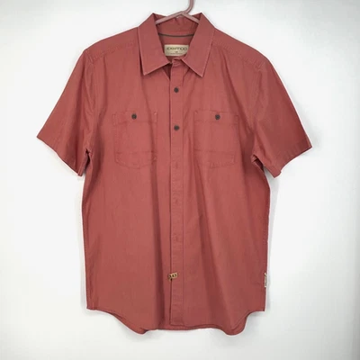 Exofficio Mens Large Button Front Shirt Light Red Chest Pockets Short Sleeves - Image 1 of 4