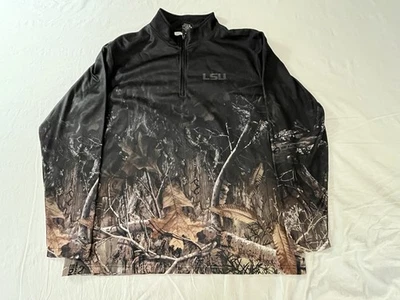 Colosseum Realtree Edge Negro Camuflaje LSU Tigres Pull Over Para Hombre Grande Manga Larga Foto 1 de 4