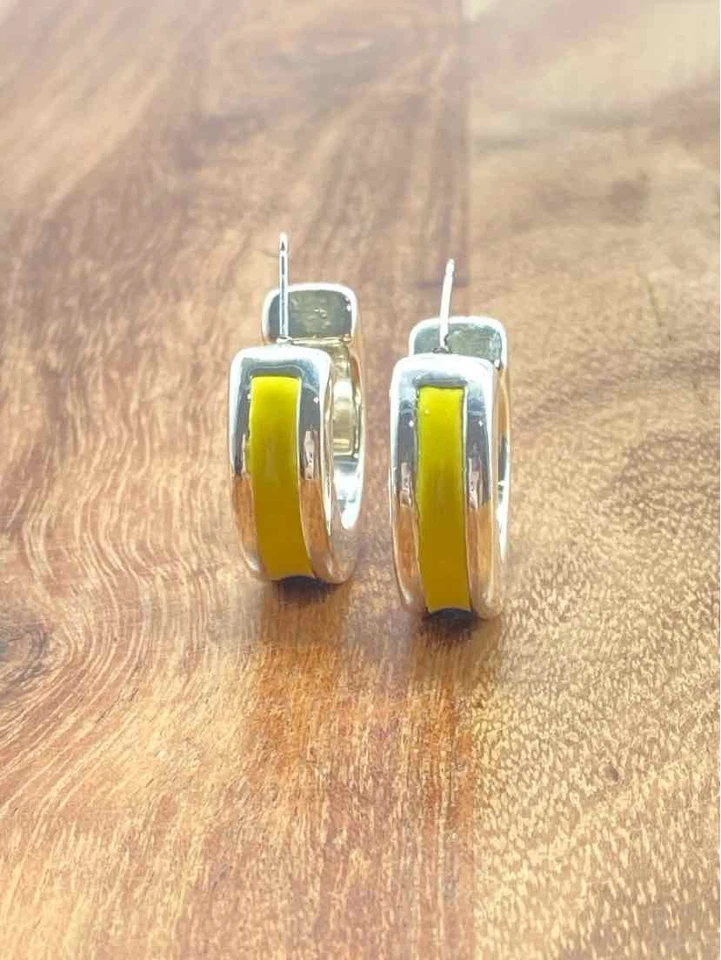 Pendiente aro Simon Sebbag plata 925 esmalte usado Foto 1 de 4