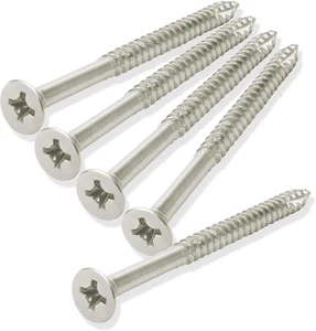 Satin Nickel Wood Screws #9 X 2-1/4 Inch for Door Hinges - 25 Pack - Picture 1 of 12