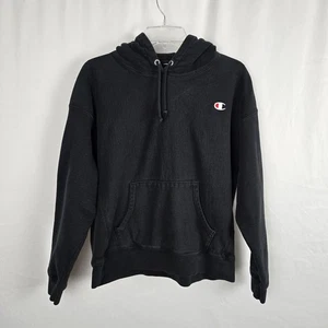 Champion Reverse Weave Hoodie Youth L (see measurements) Black Embroidered Logo - Picture 1 of 16