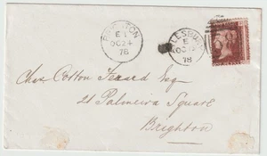 1878 AYLESBURY TO BRIGHTON FRAMED RED H/S GONE AWAY AND LEFT NO ADDRESS SUSSEX - Picture 1 of 3