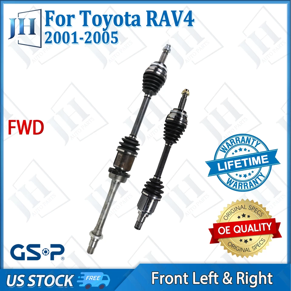 OE Front Pair Left Right CV Axle Shaft Set For 2001-05 Toyota RAV4 2.0L 2.4L FWD - Image 1 of 4
