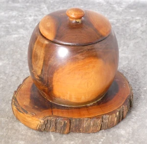 Australian Mulga Turned Wood Tobacco Jar with Lid - Picture 1 of 11