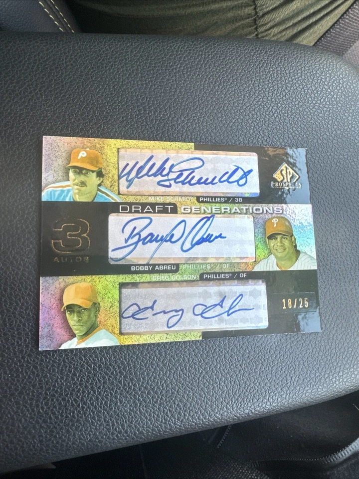 2004 SP Prospects MIKE SCHMIDT BOB ABREU Draft Generations Triple Auto /25 - Imagem 1 de 3