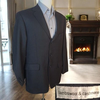 Andrew Fezza Sport Coat  Mens 42R Black Lambswool Cashmere 3 Button Ventless - Image 1 of 4