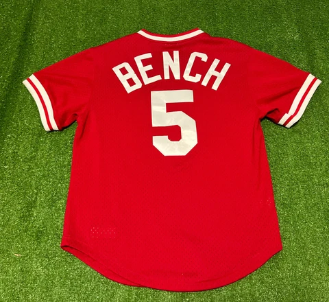 Mitchell & Ness Cincinnati Reds 1983 Johnny Bench Baseball Jersey Size 40 (M) Cover