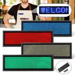 DIY LED Sign Bluetooth Digital Programmable Scrolling Name Message Tag Badge NEW - Picture 1 of 17