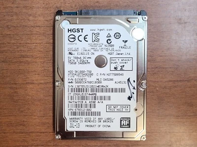 HGST HTS541075A9E680 WINDOWS 8.1 750GB 5400RPM HDD HARD DRIVE H2T750854S 0J33072 - Image 1 of 2