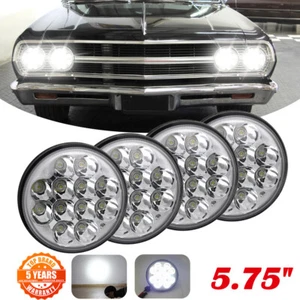 For Chevy Impala El Camino 5.75" 5-3/4"LED Headlights Hi/Lo Beam Angle Eyes 4PCS - Picture 1 of 14