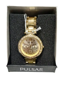 Pulsar Ladies Watch Swarovski VD75-X044 DAY DATE MONTH With Box4 PARTS - Picture 1 of 4