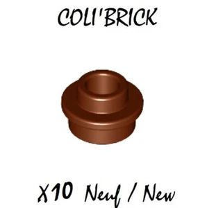 Lego 85861 - 10x Plate Round 1x1 Open Stud - Marron / Reddish Brown - 28626 NEUF - Imagen 1 de 1
