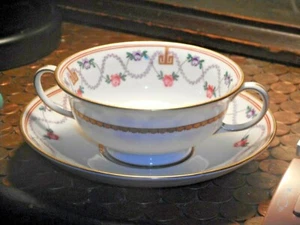 AYNSLEY ENGLAND MARSHALL FIELDS & Co Rd No 627790 BOUILLION CUP & SAUCER SET  - Picture 1 of 10