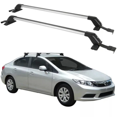 Portaequipajes 43,3" con barra transversal de techo con tapa cerrada para Honda Civic 2000-2024 Foto 1 de 4