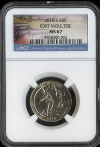 2016-S Fort Moultrie Quarter NGC MS67 Quality - Picture 1 of 2