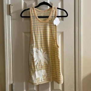 ¡NUEVO CON ETIQUETAS! ¡NUEVO! PEQUEÑA S MARFIL ELLA Dalia Rayas Tanque Vicki Palm Camiseta ELEFANTES CORAL - Imagen 1 de 6