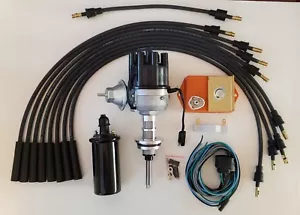 CHRYSLER 318 340 360 ELECTRONIC DISTRIBUTOR CONVERSION KIT + COIL +PLUG WIRES - Picture 1 of 10