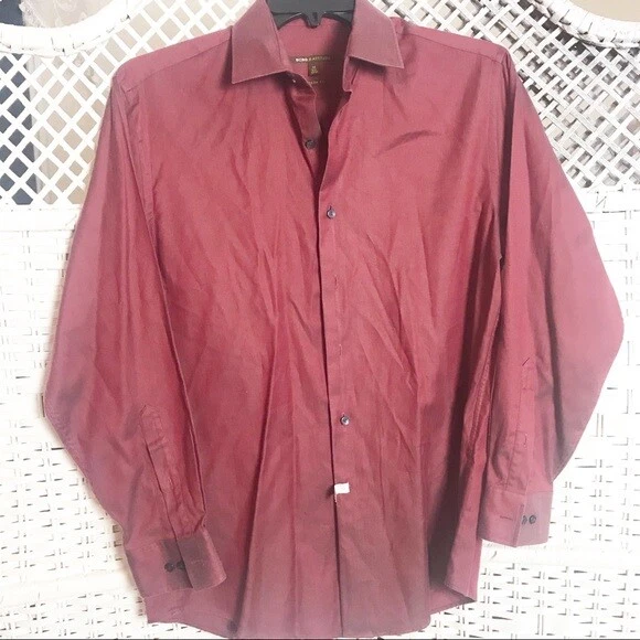 Camisa de vestir BCBG Attitude para hombre con botones roja con silueta negra talla M Foto 1 de 4