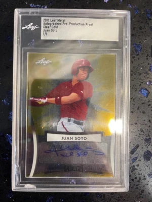 2017 Leaf Metal Juan Soto GOLD Autograph Pre-Production Proof Clear 1/1 🔥 XRC - Image 1 of 3